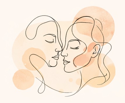 Couple therapy illustration for emotional connection and communication